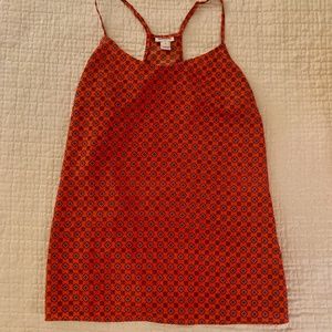 J. CREW Pink Geometric Printed Racerback Tank Top